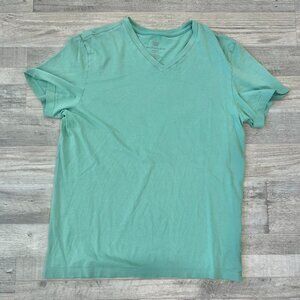 Mack Weldon aqua mens v-neck short sleeve pima cotton t-shirt size medium H21
